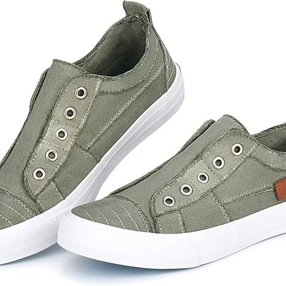 JENN ARDOR Stylish Slip On Sneakers No Laces green - Picture 5 of 12